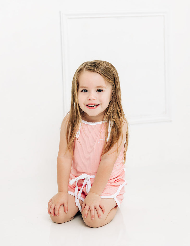 Sleeveless Romper, Pink Stitchmonograms