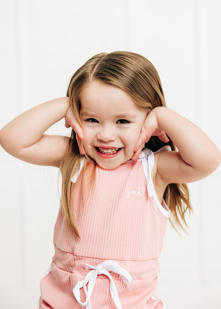 Sleeveless Romper, Pink Stitchmonograms