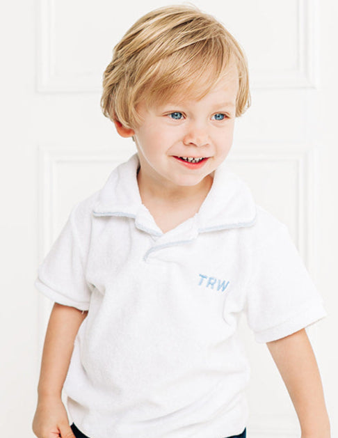 Terry Polo Shirt, White Stitchmonograms