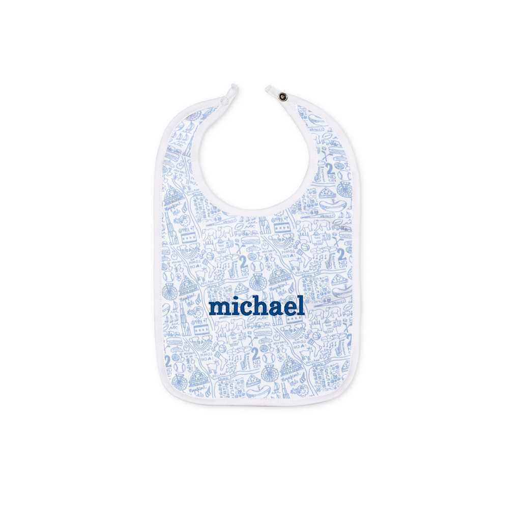 Joy Street Chicago Baby Bib, Blue  Stitchmonograms   
