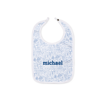 Joy Street Chicago Baby Bib, Blue  Stitchmonograms   
