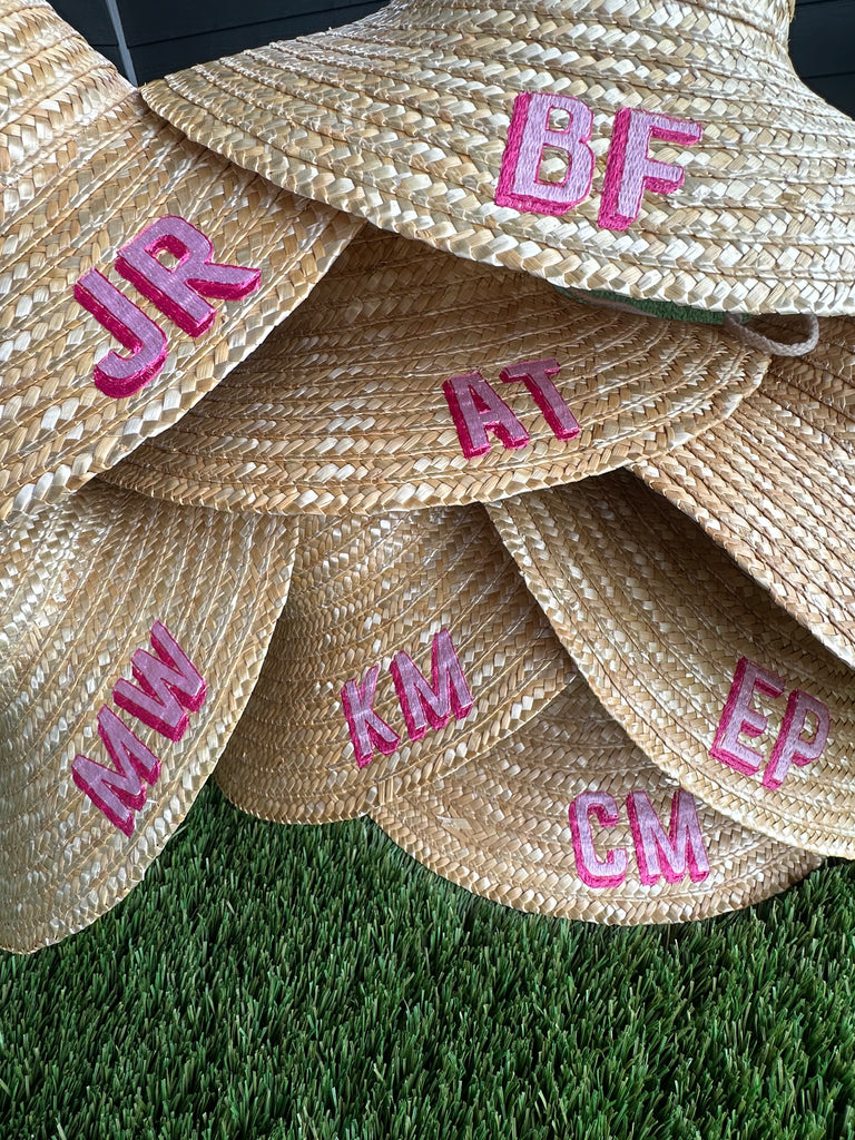 Custom Embroidered Women's Straw Hat, Natural Stitchmonograms