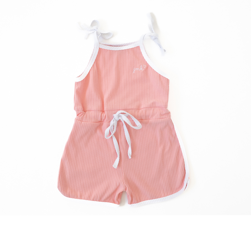 Sleeveless Romper, Pink Stitchmonograms