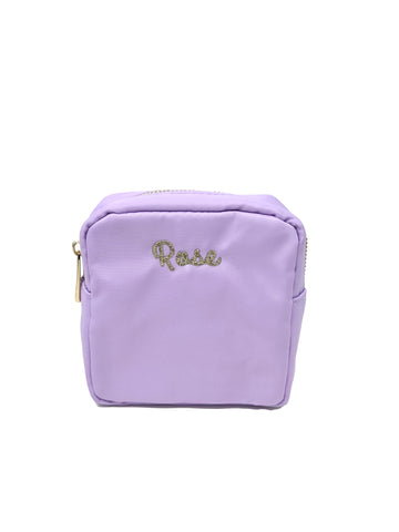 Nylon Mini Cosmetic Pouch, Lilac  Stitchmonograms   