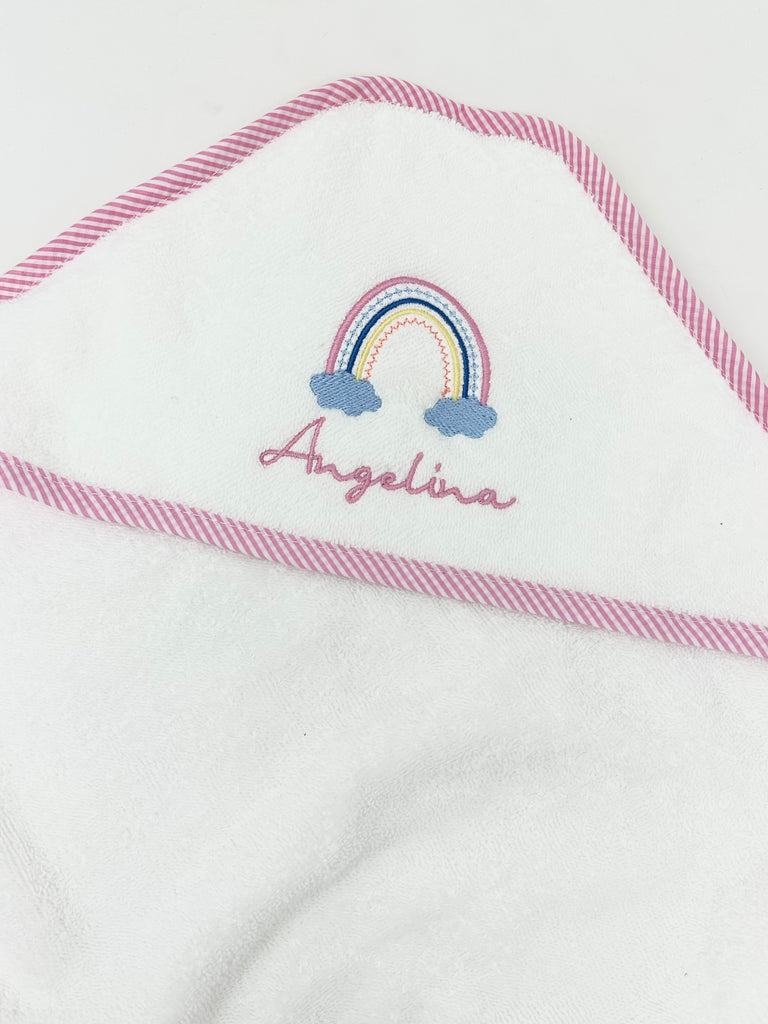 Hooded Towel, Pink  Stitchmonograms   