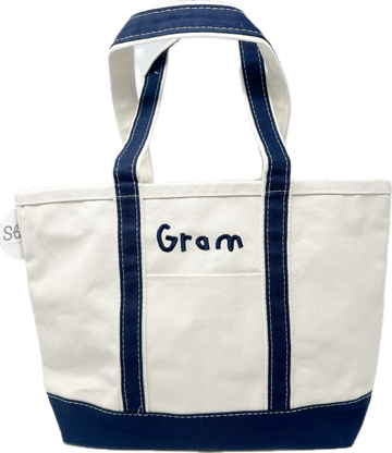 Custom kids handwriting Boat Tote  Stitchmonograms   
