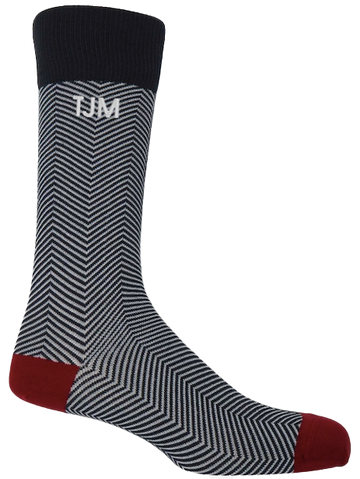 Mens Custom Embroidered Luxe Socks, Black Multi  Stitchmonograms   