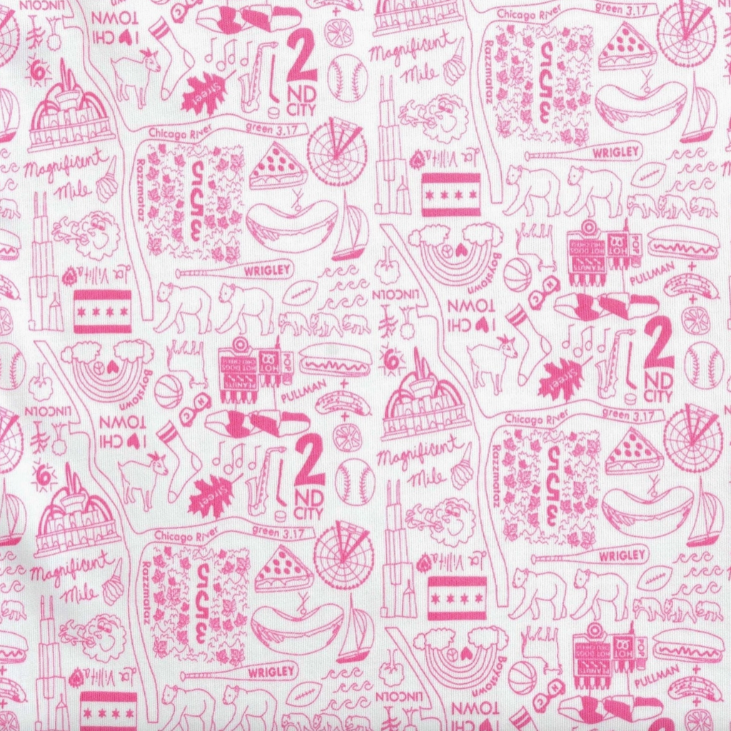 Joy Street Chicago Short Sleeve Baby Body Suit, Pink  Stitchmonograms   