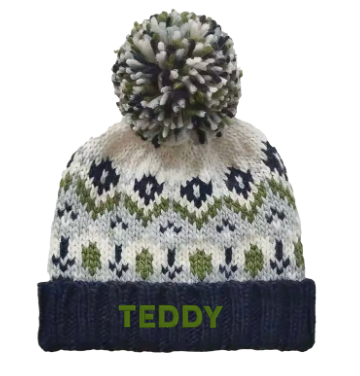 Fairisle Knit Hat, Navy Stitchmonograms