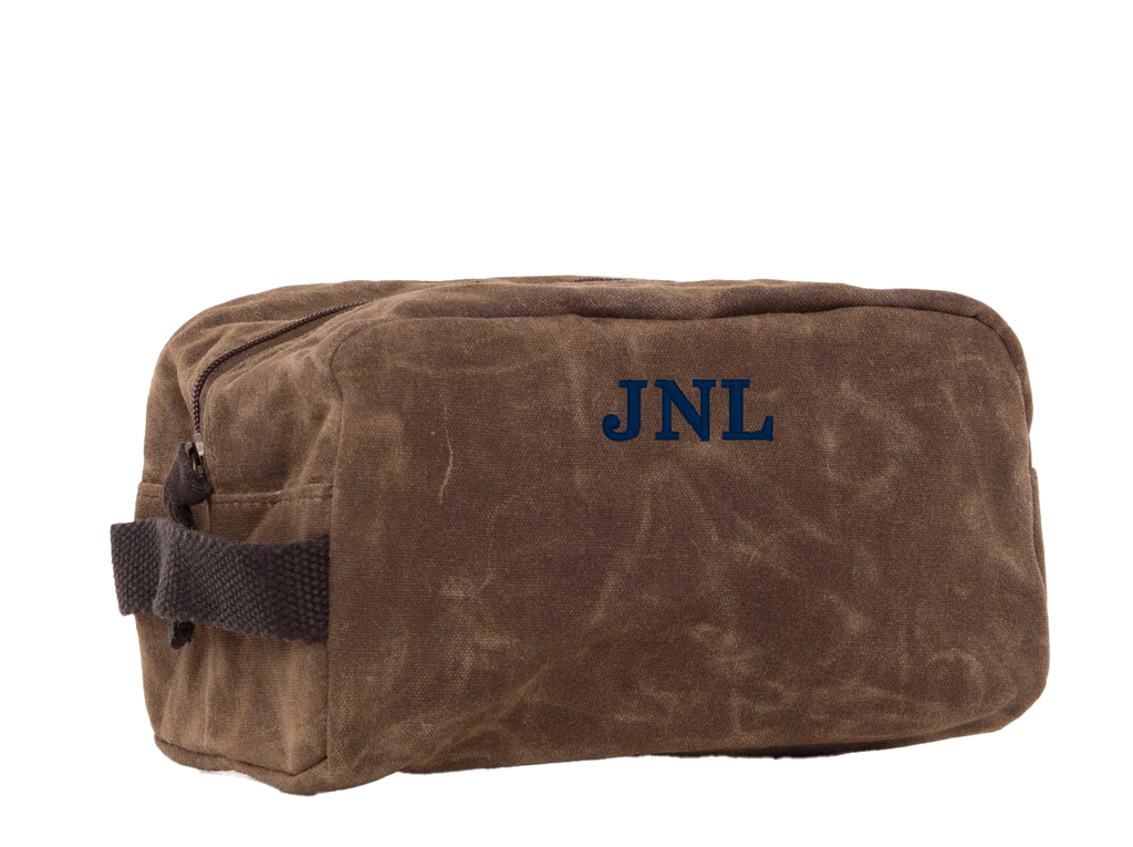 Waxed Travel Kit, Khaki Stitchmonograms
