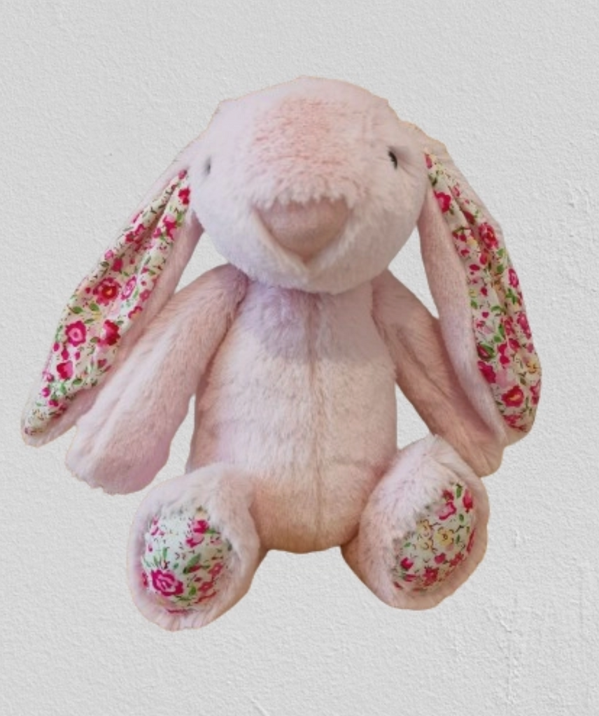 Petite Floral Bunny, Pink Stitchmonograms