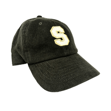Corduroy Initial Hat, Olive  Stitchmonograms   
