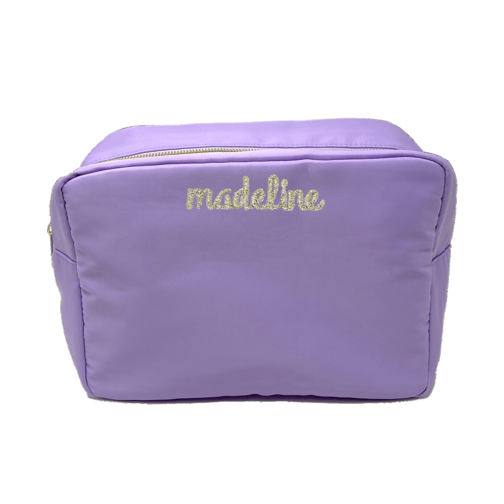 Large Nylon Cosmetic Bag, Lilac  Stitchmonograms   
