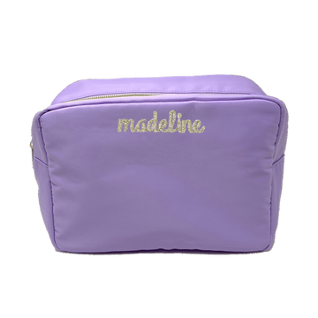 Large Nylon Cosmetic Bag, Lilac  Stitchmonograms   