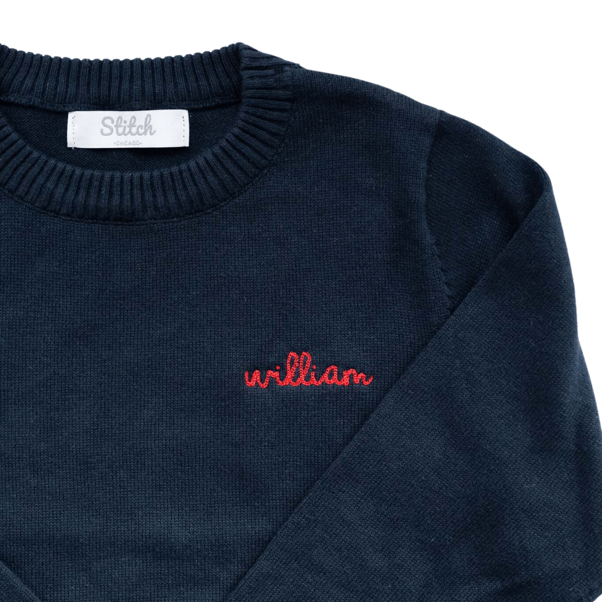 Custom Embroidered Sweater Navy