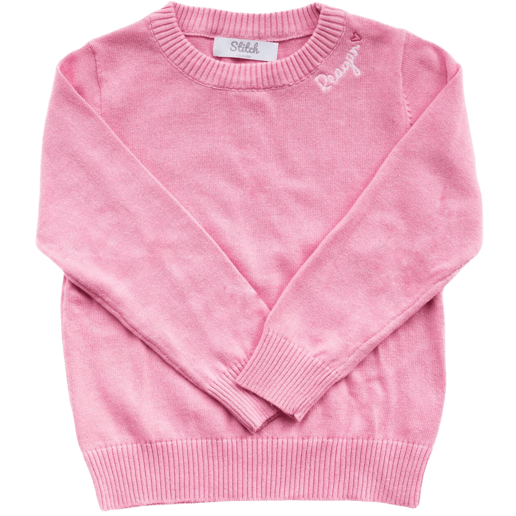 Custom Embroidered Sweater with Heart, Pink  Stitchmonograms   