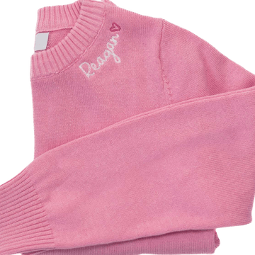 Custom Embroidered Sweater with Heart, Pink  Stitchmonograms   