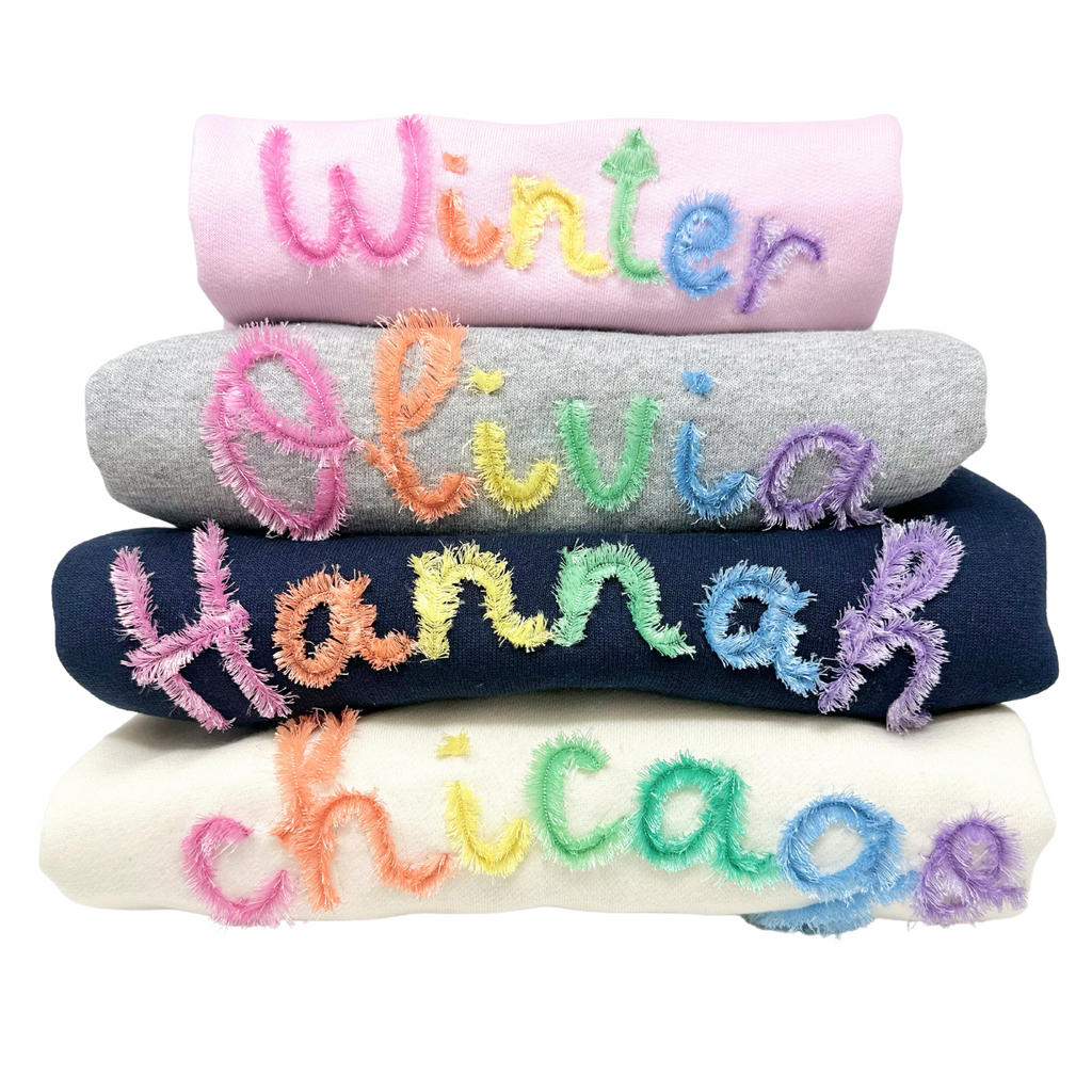 Custom Fringe Sweatshirt, Adult  Stitchmonograms   
