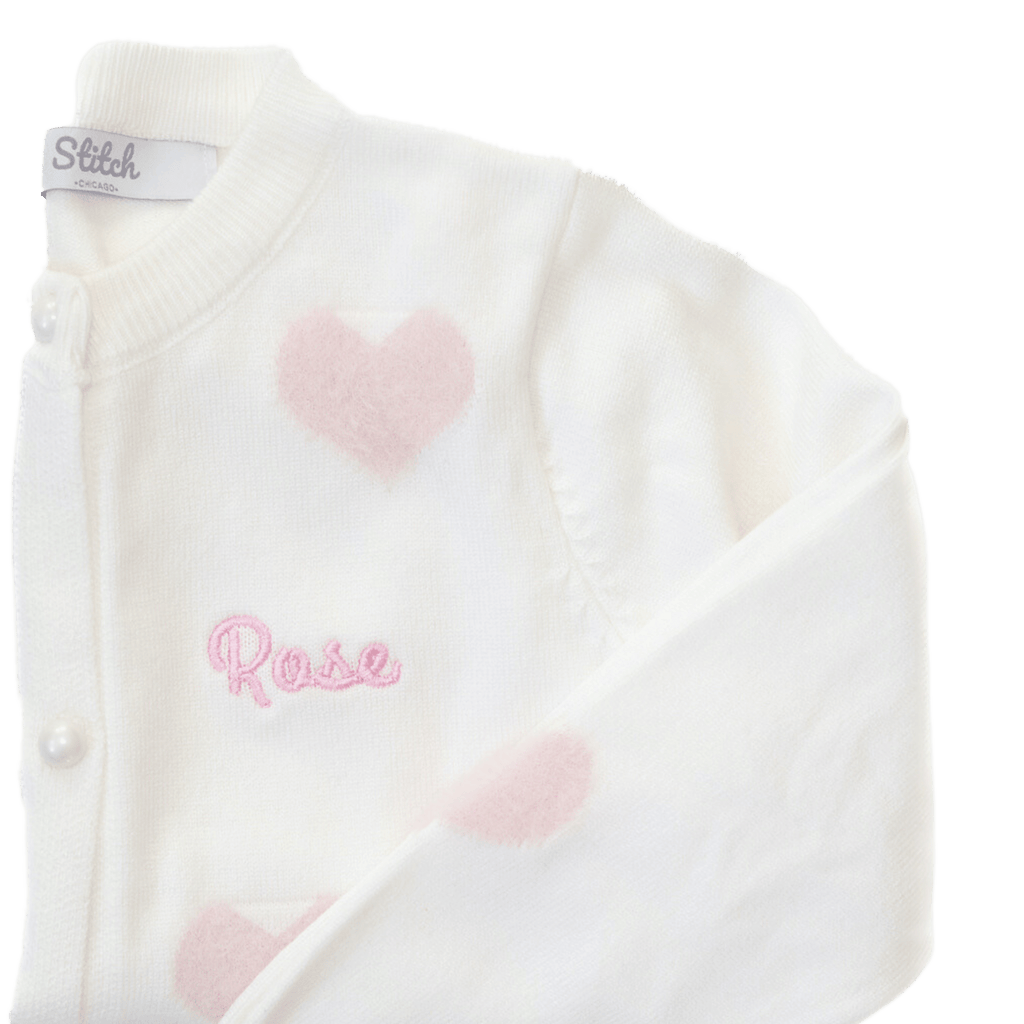 Girls Heart Cardigan  Stitchmonograms   