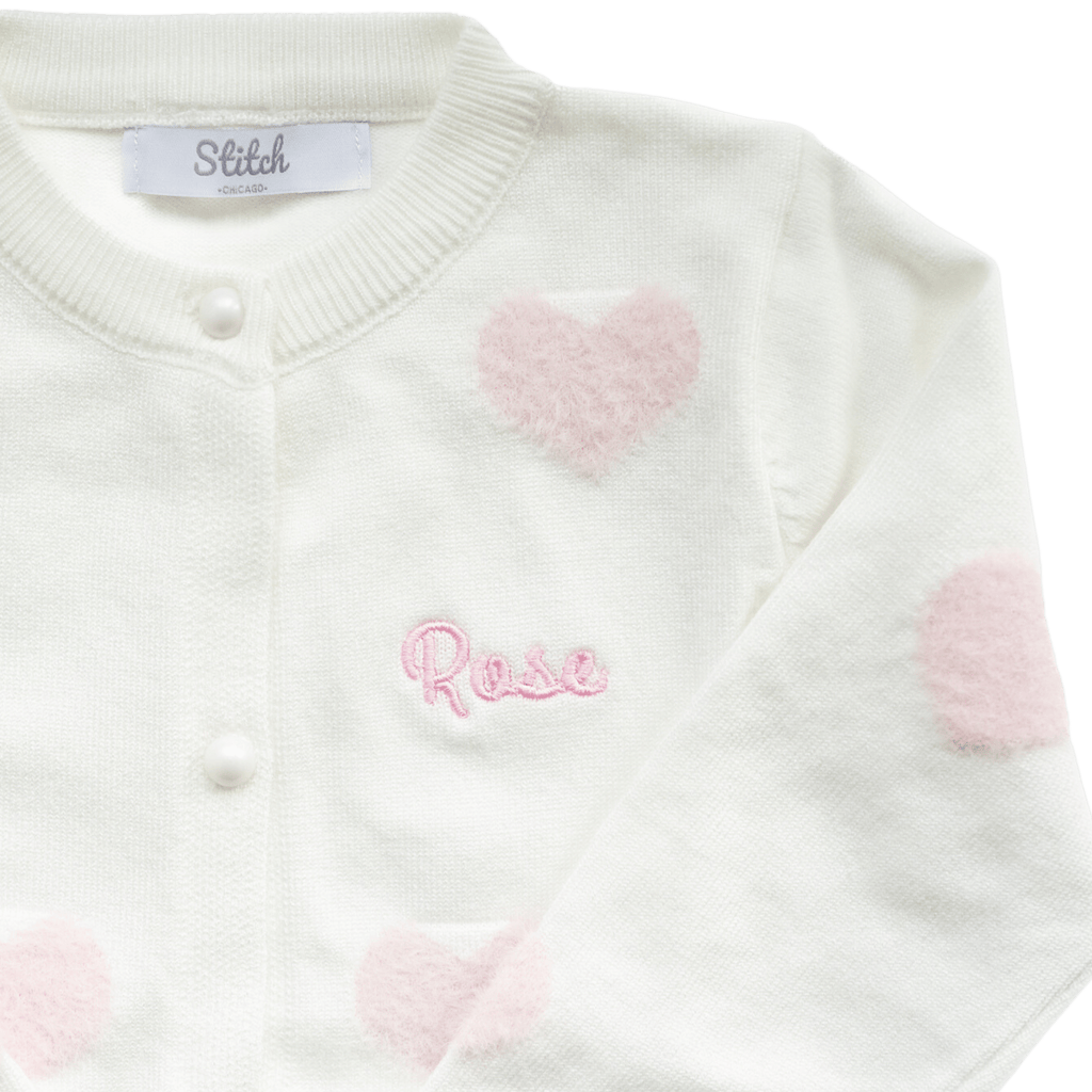 Girls Heart Cardigan  Stitchmonograms   