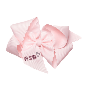 Scallop Edge Bow, Pink  Stitchmonograms   