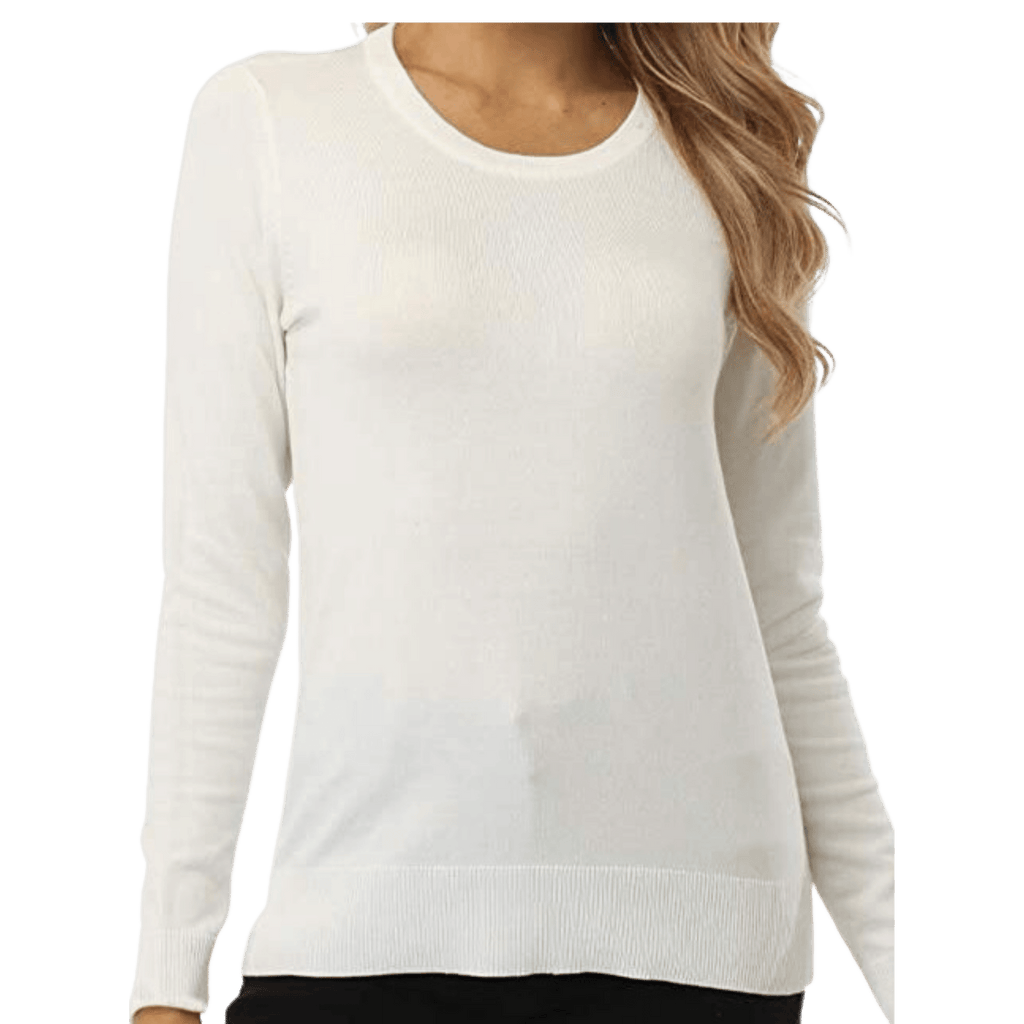 Womens crewneck sweater with neckline embroidery  Stitchmonograms   