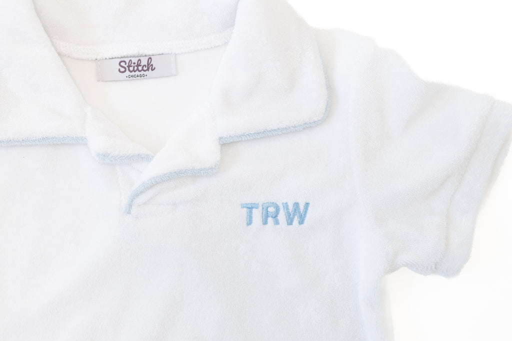 Terry Polo Shirt, White Stitchmonograms