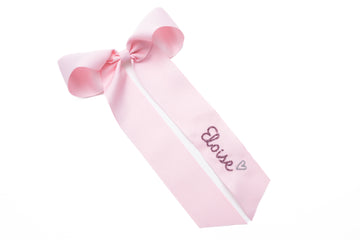 Longtail grosgrain knot bow  Stitchmonograms   