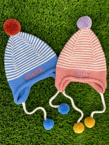 Tassle Pom Ear Hat  Stitchmonograms   